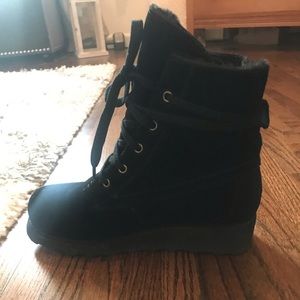 Black Bearpaw Wedge Bootie